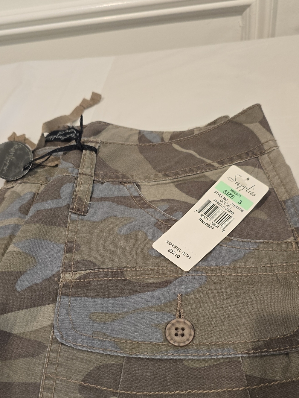 Camo Cargo Shorts - Women's Olive Camouflage - Picture 5 of 11